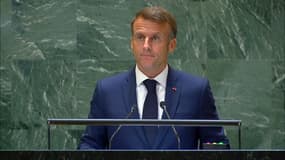 Emmanuel Macron le 25 septembre 2024 devant l'Assemblée des Nations Unies.