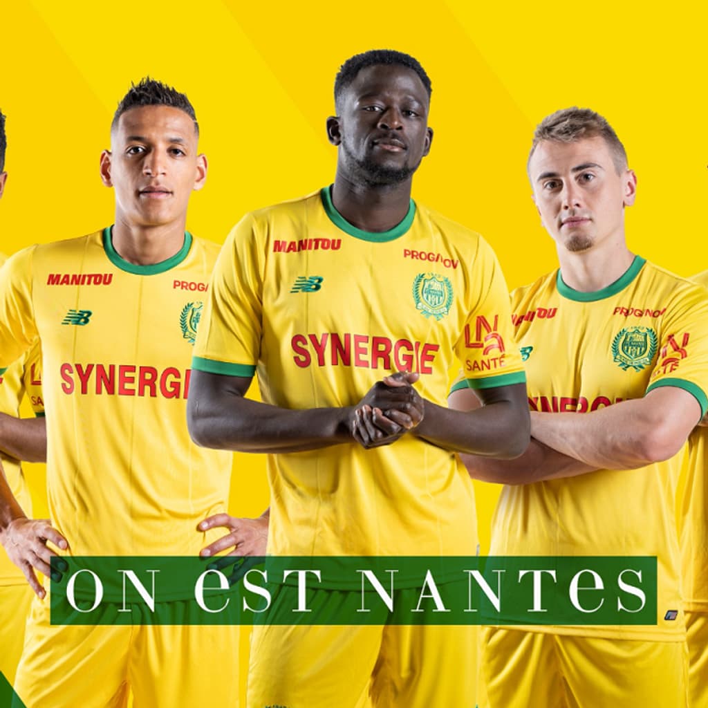 Short Kappa FC Nantes Vintage – Gris/jaune, Taille S, Ancien Football