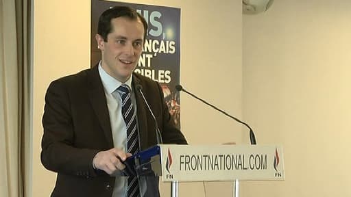 Le secrétaire général adjoint du FN, Nicolas Bay, vendredi 7 mars au siège du parti