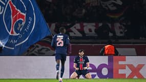 Kvaratskhelia célèbre son premier but en Ligue des champions avec le PSG comme un soulagement, le 19 février 2025