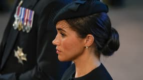 Meghan Markle le 14 septembre 2022 lors du cortège funéraire d'Elizabeth II