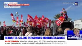 Retraites: entre 6000 et 30.000 manifestants à Nice