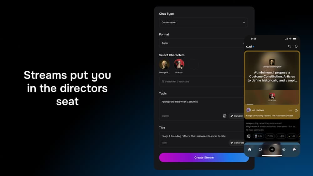 La fonction Streams permet aux utilisateurs de se mettre à la place du réalisateur. La fonction Streams permet aux utilisateurs de se mettre à la place du réalisateur.