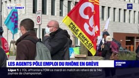 Les agents pôle emploi du Rhône en grève