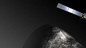 Image de synthèse de la sonde Rosetta et de la comète Tchouri, publiée par l'ESA le 3 décembre 2012. 