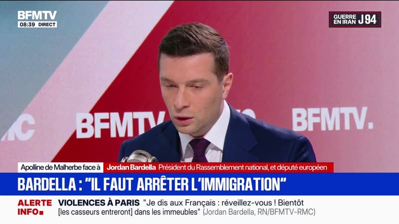 Débordements après le sacre du PSG: Jordan Bardella souhaite "rétablir des peines planchers" et "développer des lieux d'incarcération pour les mineurs"