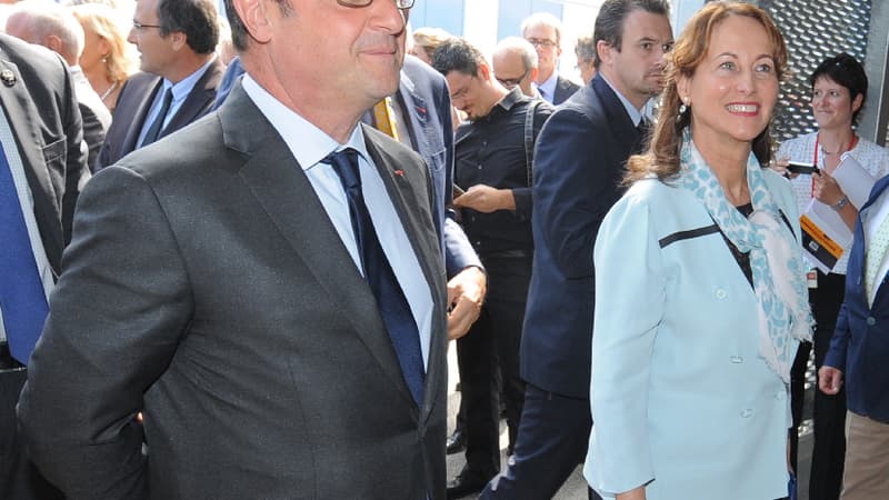 François Hollande et Ségolène Royal en déplacement le jeudi 20 août 2015 au Bourget-du-Lac (Savoie)