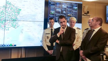 Christophe Castaner le 17 novembre 2018 dans la cellule de crise.