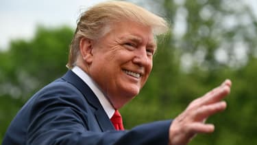 Donald Trump face à la presse dans les jardins de la Maison blanche, le 26 avril 2019