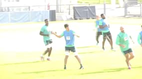 Hugo Auradou à l'entraînement avec Pau, le 4 octobre 2024