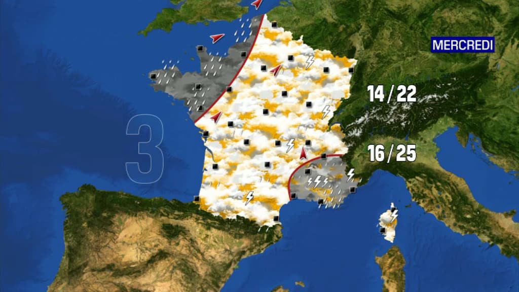 Les prévisions météo du mercredi 23 septembre 2020.