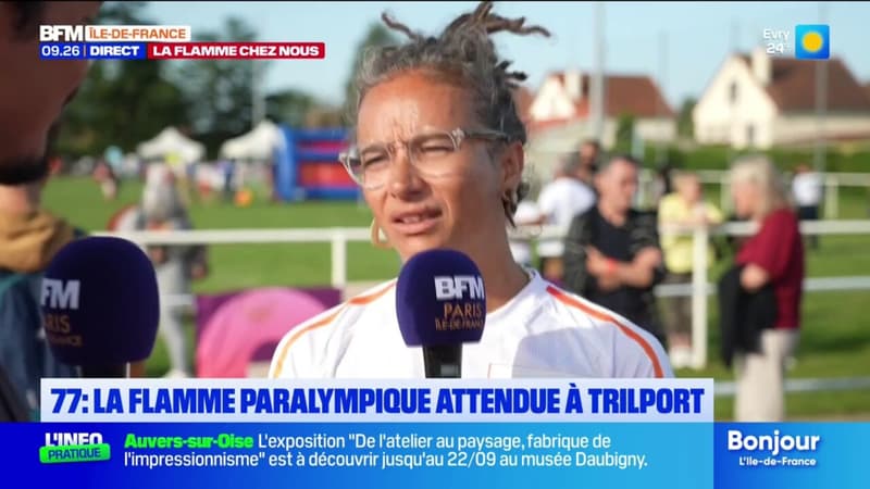 Flamme paralympique à Trilport: rencontre avec la relayeuse Caroline Dewaele, prof de sport et dirigeante associative (1/1)