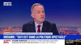 "L'objectif c'est de réduire la place de la voiture", affirme Emmanuel Grégoire, candidat socialiste à la mairie de Paris