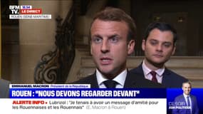 Incendie de Lubrizol: "On continuera à mesurer, à informer et la transparence" (Emmanuel Macron)
