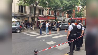 La scène de l'agression, ce mardi 4 juin 2019, rue de la Convention à Paris.