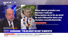 Fin du droit du sol à Mayotte: "À situation exceptionnelle, il faut prendre des mesures exceptionnelles", affirme Éric Dupond-Moretti