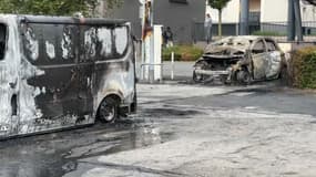 Des véhicules incendiés à Hérouville-Saint-Clair dans la nuit du 28 au 29 juin 2023, après la mort de Nahel. (Photo d'illustration)