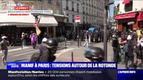 Retraites: un important dispositif policier déployé près de la brasserie la Rotonde, à Paris