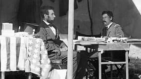 Abraham Lincoln et George B. McClellan dans le Maryland, le 3 octobre 1862.