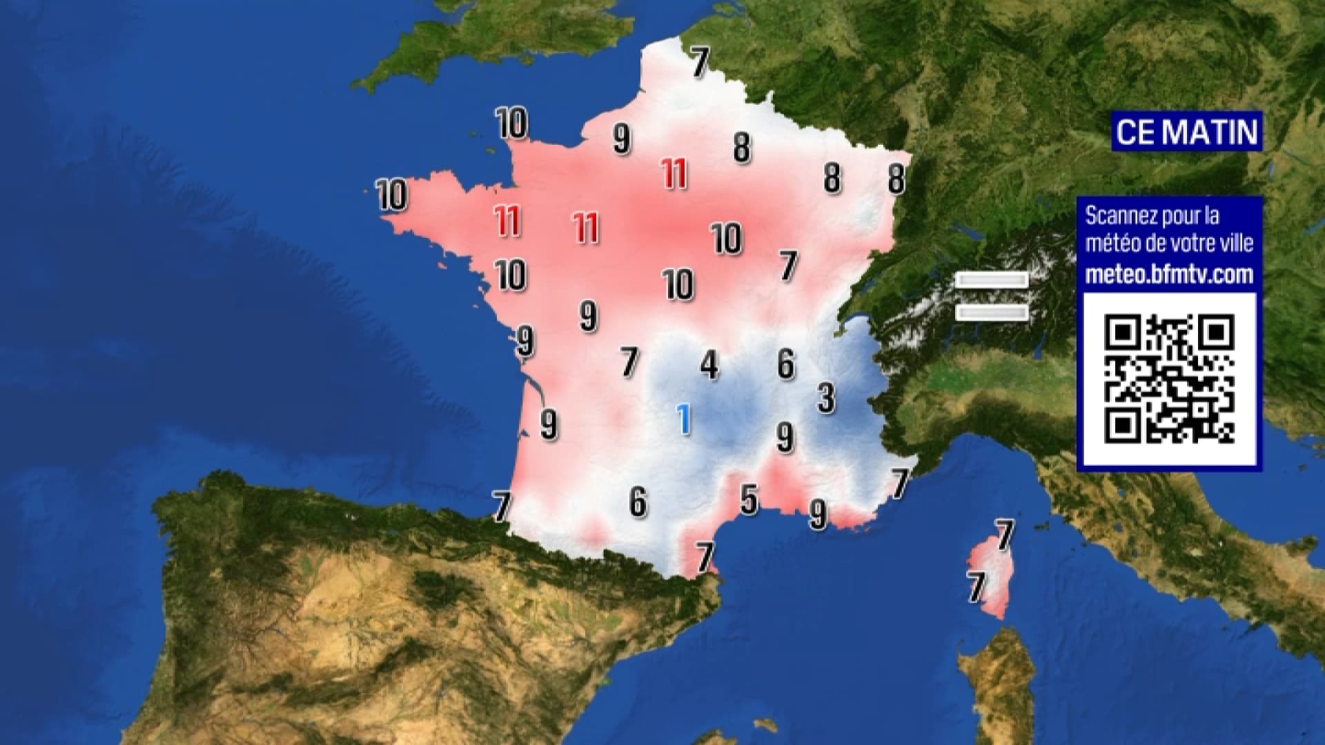 Les minimales prévues pour le jeudi 25 janvier 2024 Les minimales prévues pour le jeudi 25 janvier 2024