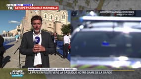 Marseille: le pape en route vers la basilique Notre-Dame de la Garde