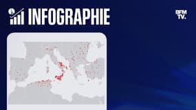Les feux actifs dans le bassin méditerranéen ces dernières 24 heures