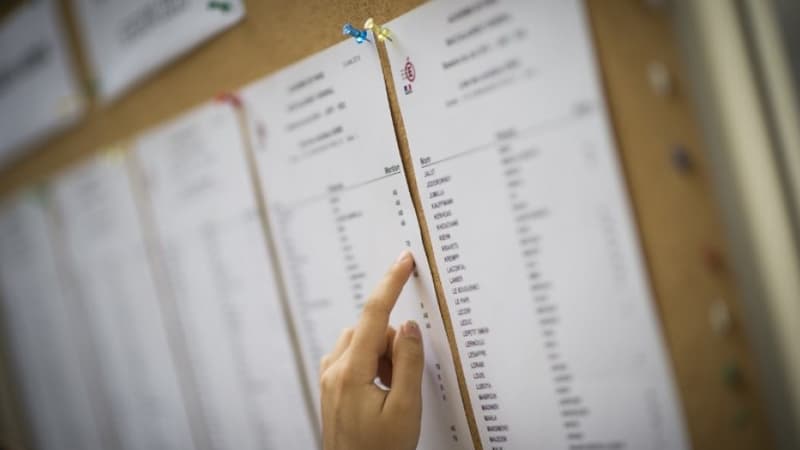 Un étudiant consulte la liste des admis au baccalauréat. Photo d'illustration