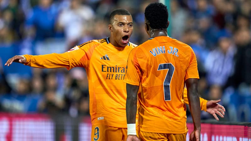 Kylian Mbappé et Vinicius Jr lors de Leganés-Real Madrid, le 24 novembre 2024