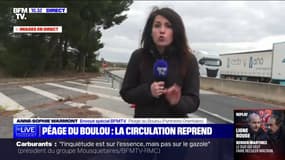 La circulation reprend progressivement au péage de Boulou, dans les Pyrénées-Orientales