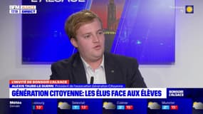 Alexis Taube-Le Guern, président de l’association Génération Citoyenne, explique son dispositif pour inviter les élus à rencontrer les élèves pour parler démocratie