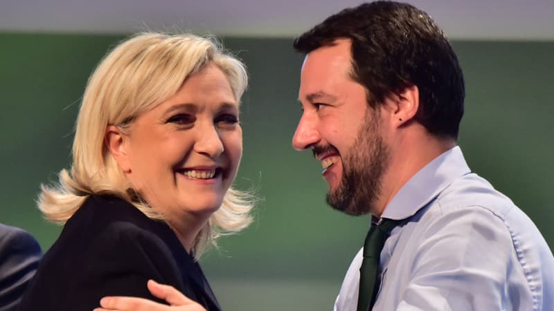 Marine Le Pen et le secrétaire de la Ligue du nord italienne Matteo Salvini en janvier 2016