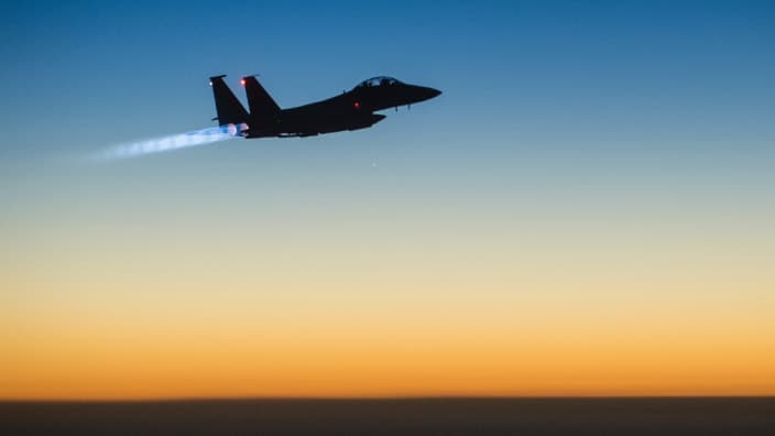 Un chasseur bombardier américain F-15E Strike Eagle (illustration)