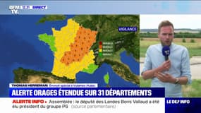 Orages: 31 départements en vigilance orange du centre à l'est de la France 