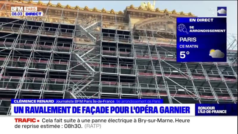 Paris: un ravalement de façade pour l'Opéra Garnier