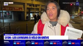Lyon: les livreurs à vélo en grève 