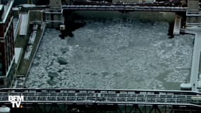 À Chicago, le froid recouvre de glace la rivière qui traverse la ville