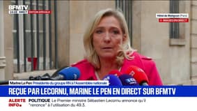 "L'impression de vivre un jour sans fin": Marine Le Pen dit sortir de Matignon "sans avoir une vision précise de ce que Sébastien Lecornu souhaite faire"