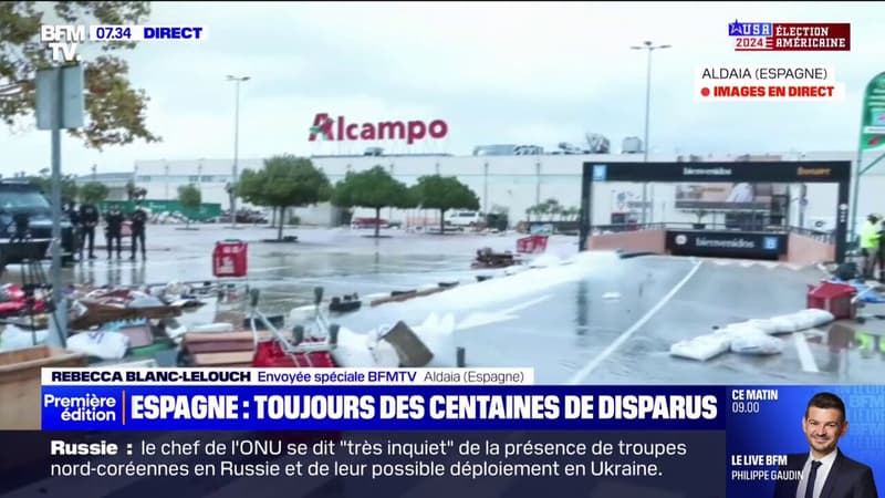 Inondations en Espagne: la crainte de retrouver de nombreux disparus dans le parking d'un supermarché