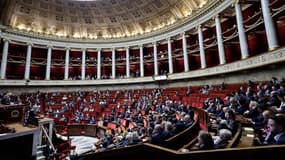 L'Assemblée nationale ce lundi 2 décembre 2024 lors de la séance de vote sur le projet de loi sur la sécurité sociale 2025.