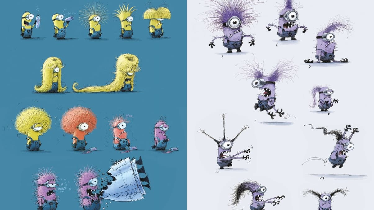 Les Minions dessinés par Eric Guillon, directeur artistique du studio Illumination Les Minions dessinés par Eric Guillon, directeur artistique du studio Illumination