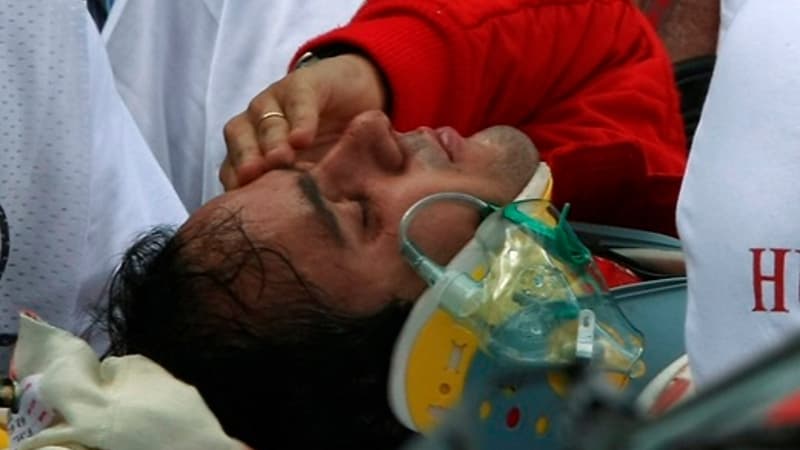 Felipe Massa après son accident l'an passé à Budapest