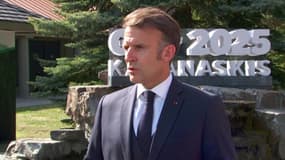 Le président français Emmanuel Macron au sommet du G7 au Canada dans la nuit de lundi 16 à mardi 17 juin 2025