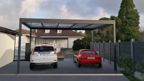 Carport toit plat autoportant