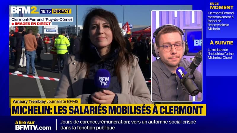 Michelin: des salariés mobilisés devant le siège social à Clermont-Ferrand