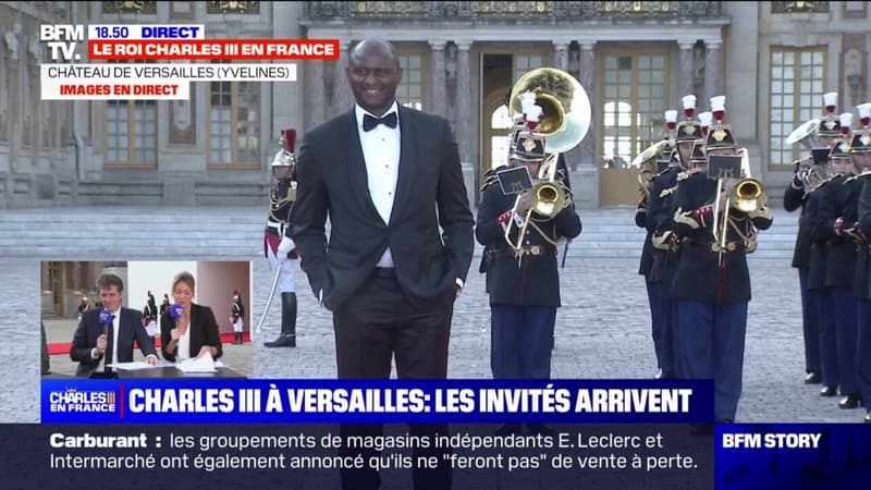 Dîner en l'honneur de Charles III: l'ancien footballeur Patrick Vieira dans la cour du château de Versailles