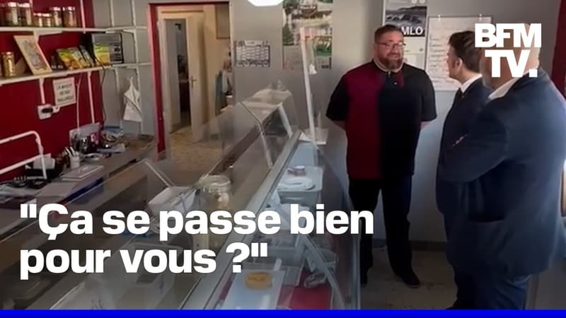 Emmanuel Macron fait une visite surprise dans une charcuterie de l'Yonne