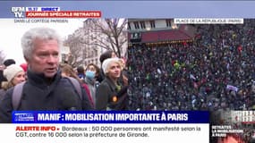 Réforme des retraites: "Je suis là en solidarité pour les jeunes" affirme un manifestant dans le cortège parisien