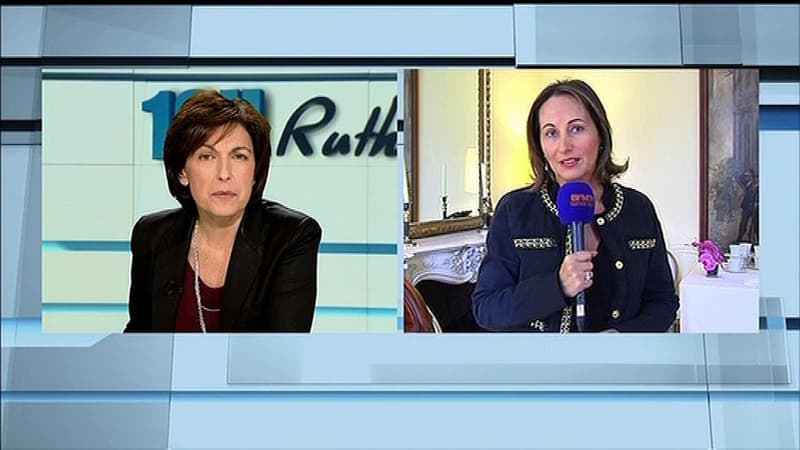 Ségolène Royal interviewée par Ruth Elkrief sur BFMTV, le 22 avril 2013.