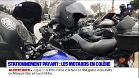 Une manifestation de motards à Paris ce dimanche pour protester contre le stationnement payant pour les deux-roues