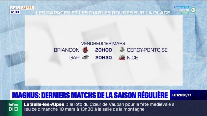 Ligue Magnus: derniers matchs de la saison régulière pour Gap et Briançon